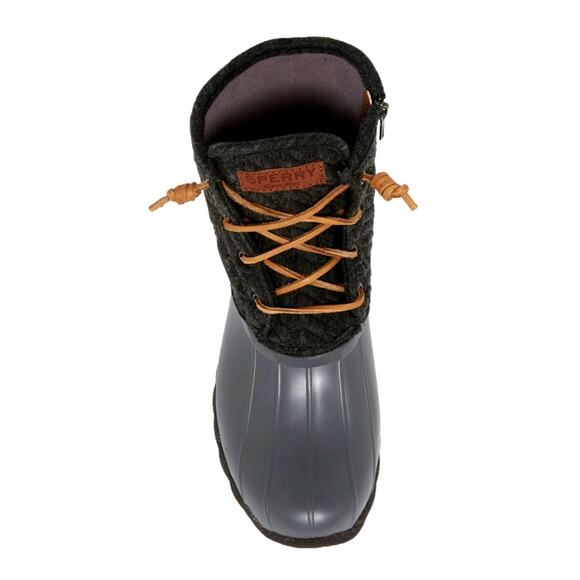 Sperry Top-Sider Women's Duck Boot Gray Charcoal Saltwater Rope Brown Ankle 8.5M - Picture 1 of 14
